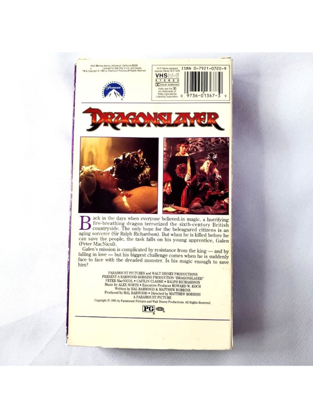 Dragonslayer 1981 VHS Tape Paramount Pictures PG Fantasy Adventure - Picture 2 of 7